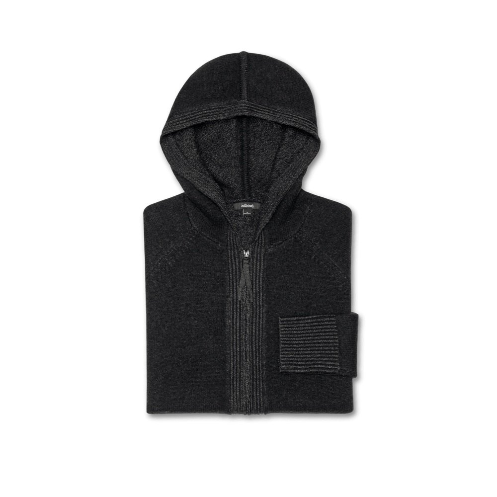 Allbirds Men\'s Jackets Black - Wool Hoodie - 40382OTLQ